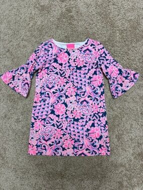 Lilly Pulitzer Girls Dress Indigo Love You Bunches size medium